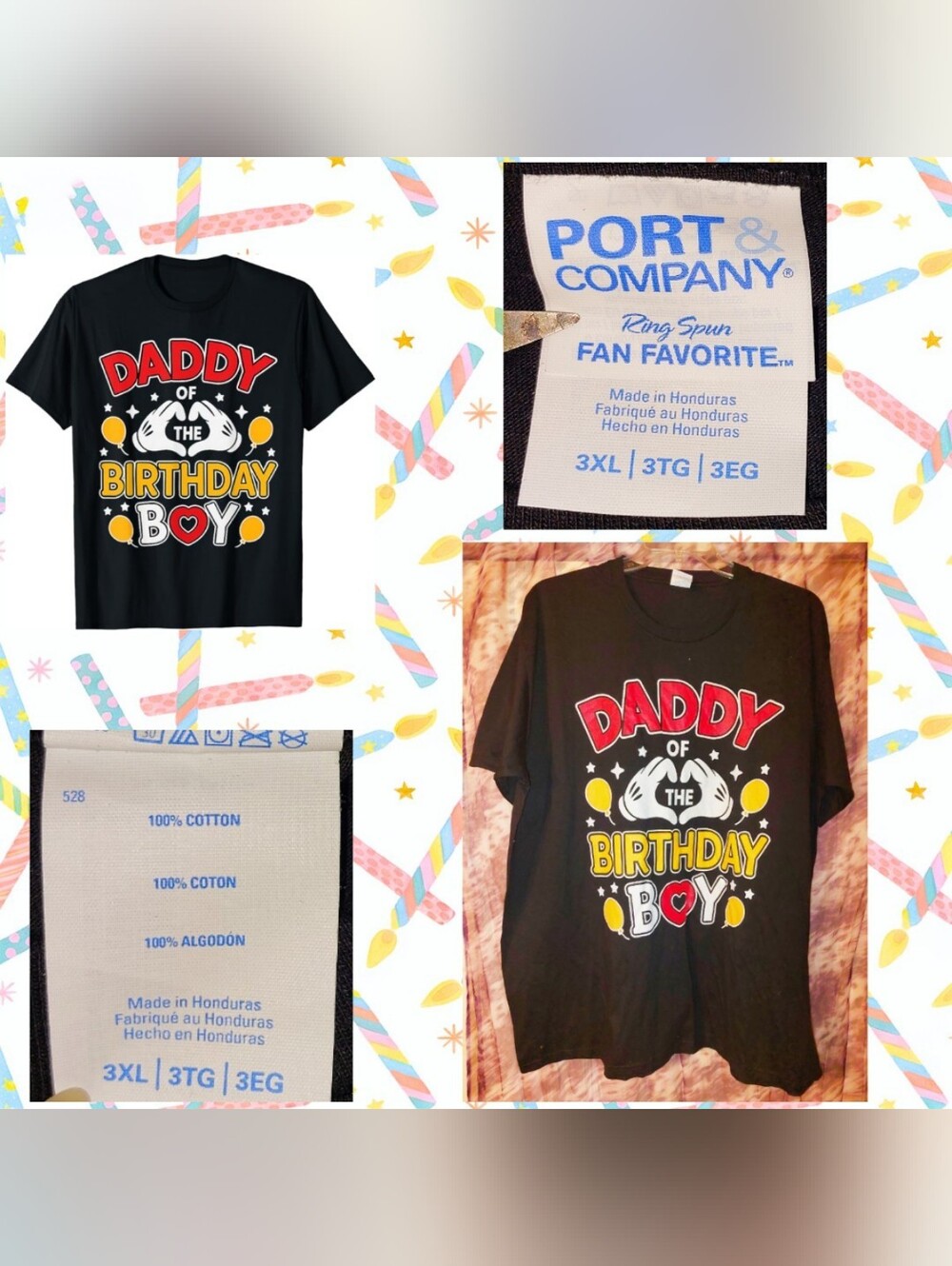 Black/Multiclr Disney Inspired Font Daddy of The Birthday Boy T-Shirt 3XL(54-56)